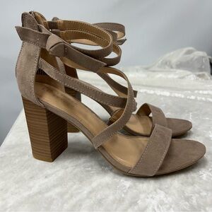 Lauren Conrad Walnut Taupe Women's High Heel Sandals size 10 Medium